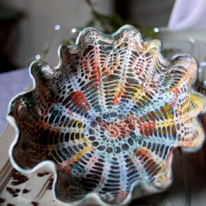 Misa ceramiczna ręcznie wykonana – Kolorowy wzór